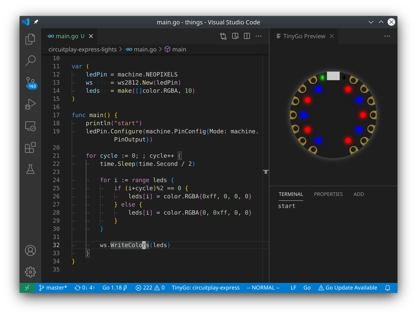 Screenshot of VS Code showing the preview feature in action